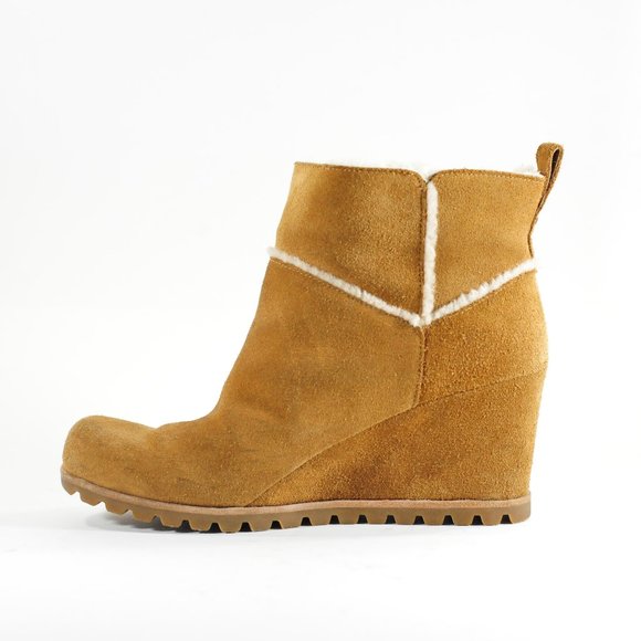 UGG Women's Marte Wedge Booties Chestnut Color - Picture 3 of 12